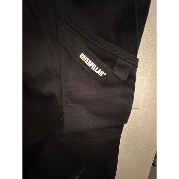 CAT Caterpillar Work Pants Black Cotton Blend Durable Utility Pockets W34 L30 - Picture 8 of 9
